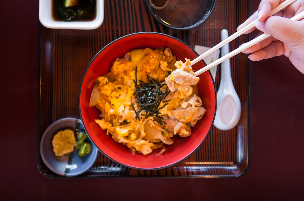Japanese chicken rice bowl, Toridon. Simple local dish.
