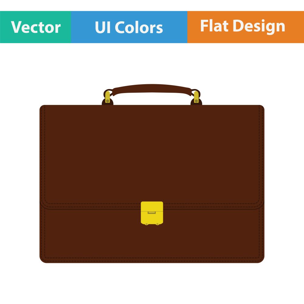 Suitcase icon. Flat color design. Vector illustration.
