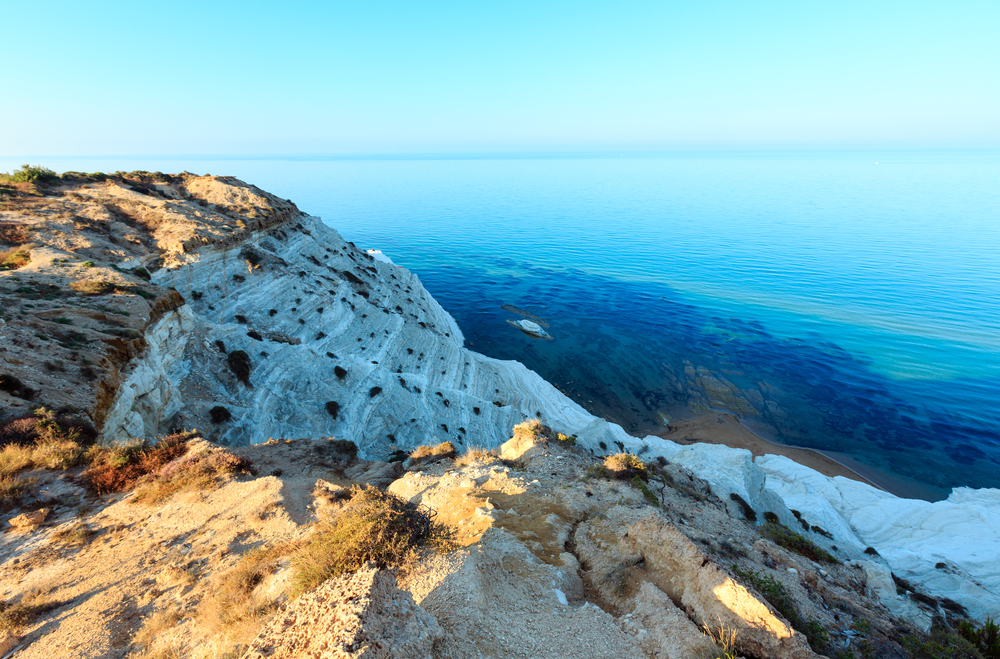 White cliff called "Scala dei Turchi" in Sicily, near Agrigento, Italy