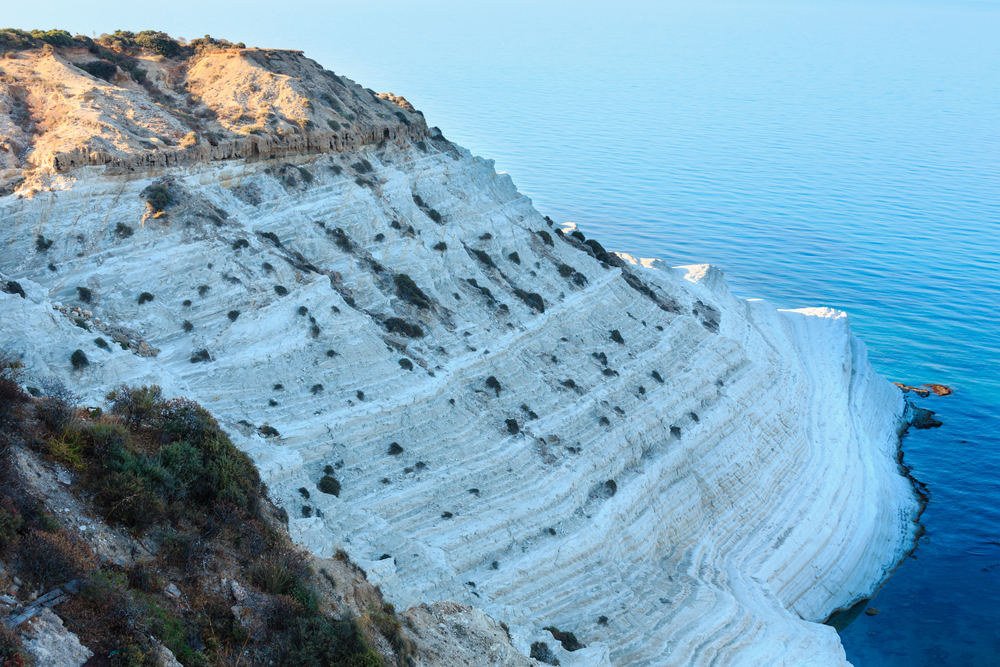 White cliff called "Scala dei Turchi" in Sicily, near Agrigento, Italy.