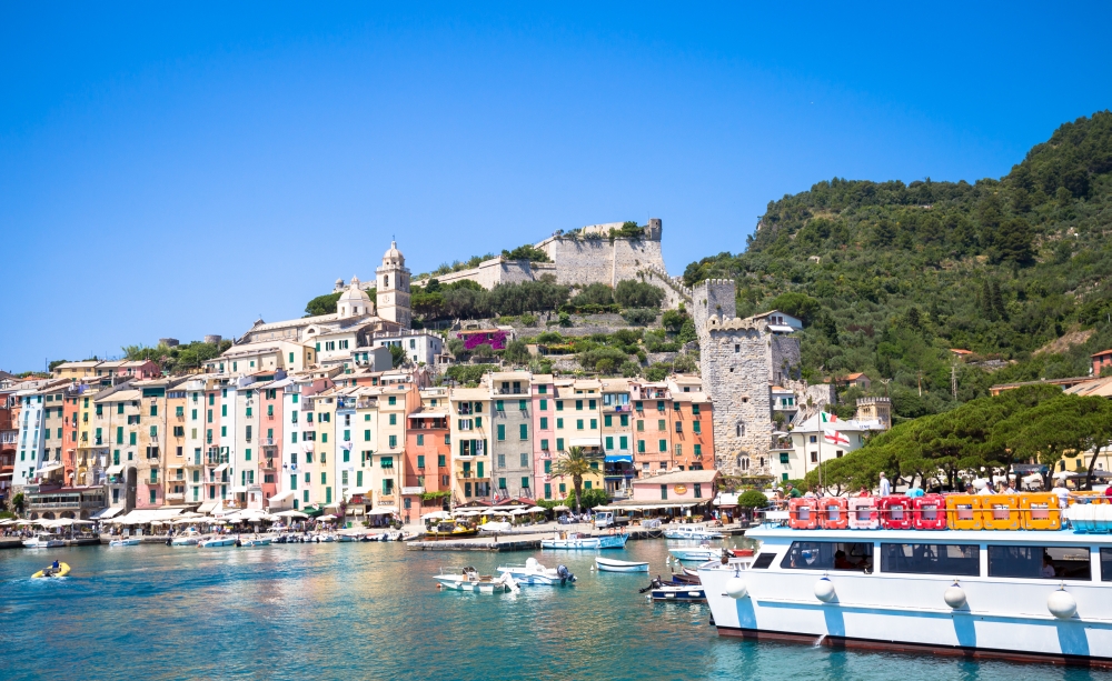 Wonderful postcard of Porto Venere during a sunny day in summer, Italy