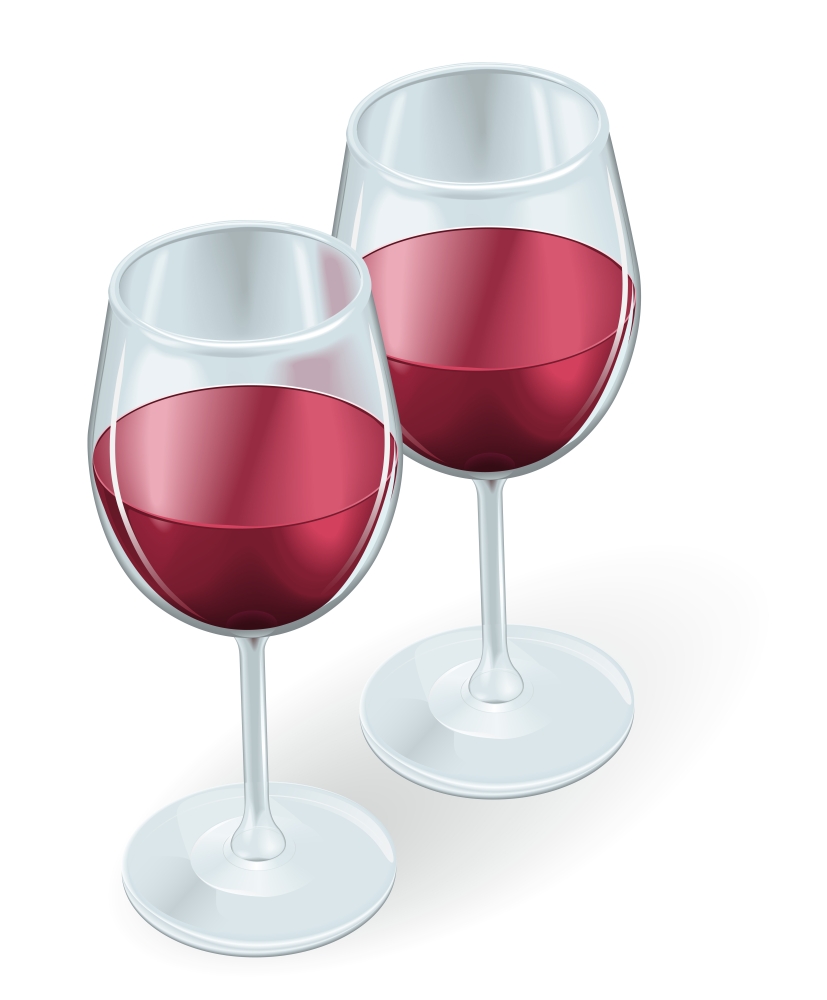 Two wine glasses side by side filled with red wine&#xA;