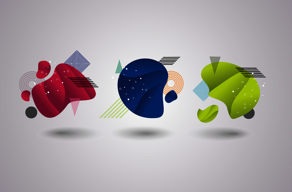 Abstract geometric shapes, vector design.