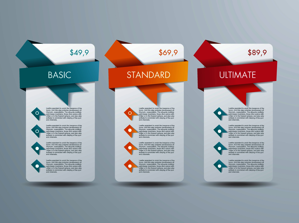 Number Option banners design, can be used for payment plans, online services, pricing table, websites and applications.