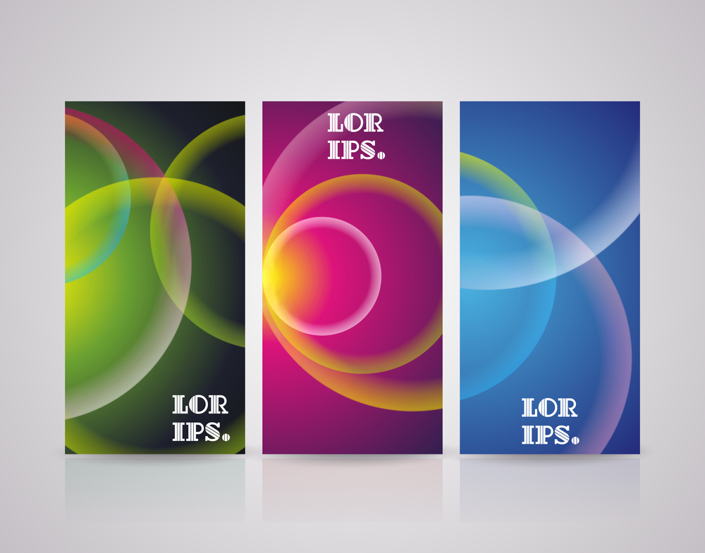 Abstract banners with rainbow lights. Vector illustration.