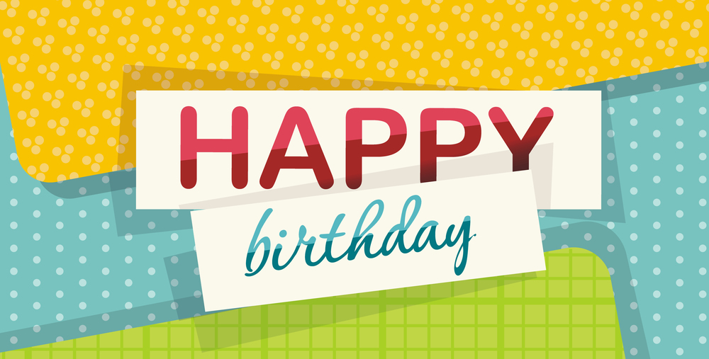 Illustration for happy birthday card, vector.