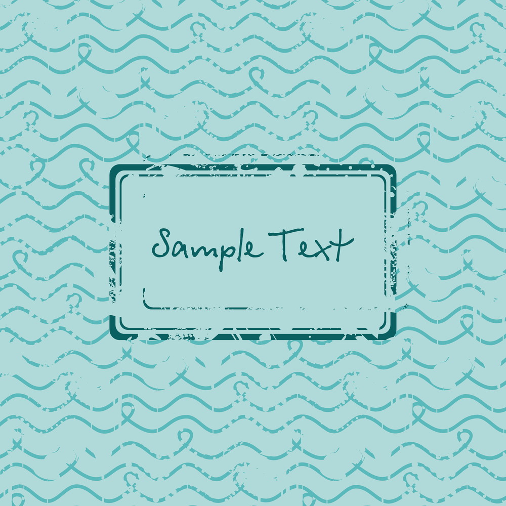 Offer stamp, sale badge on a sea wave hand-drawn pattern, waves background.
