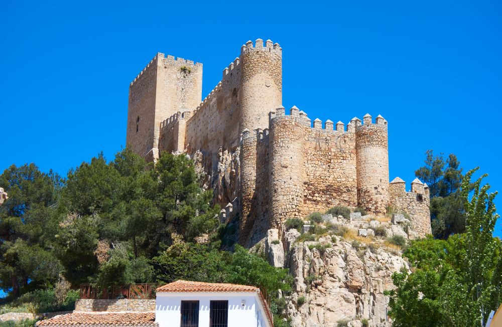 Almansa castle in Albacete of Spain at Castile La Mancha province