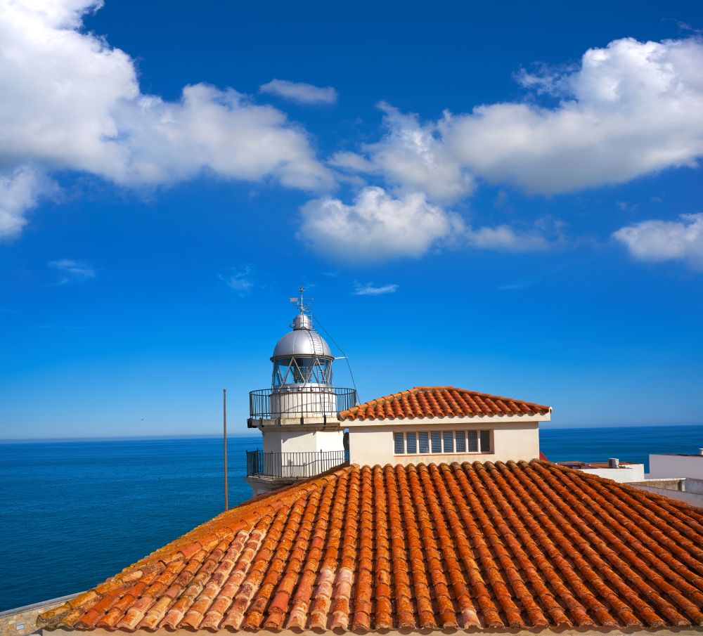 Peniscola Lighthouse in Castellon of Mediterranean Spain
