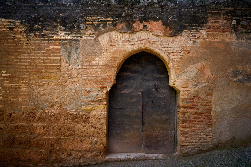 Granada Alhambra arabic door in Spain
