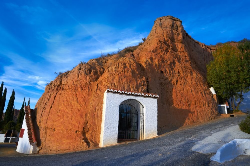 Guadix cave houses in Granada Spain at Andalusia