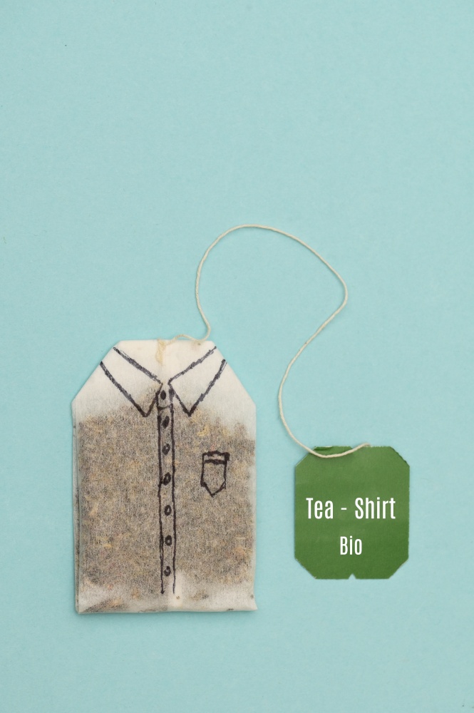 Abstract Tea bag like Shirt shoot in Studio
