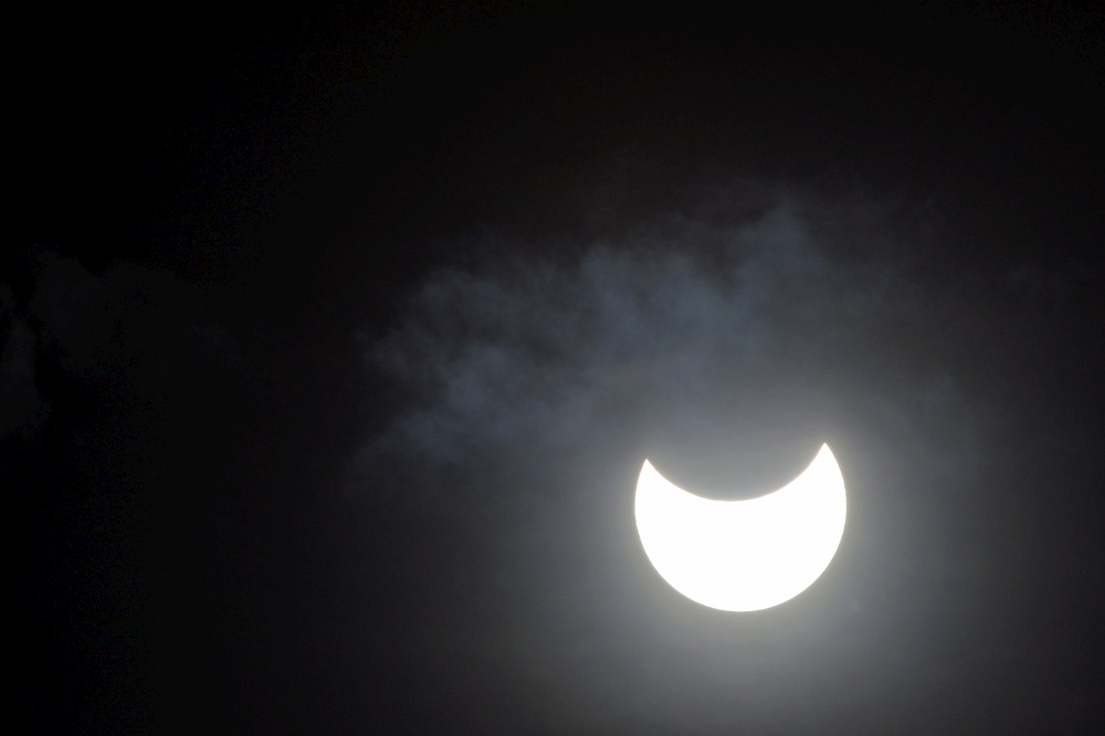 The partial solar eclipse of October 25, 2022 in Galati, Romania.