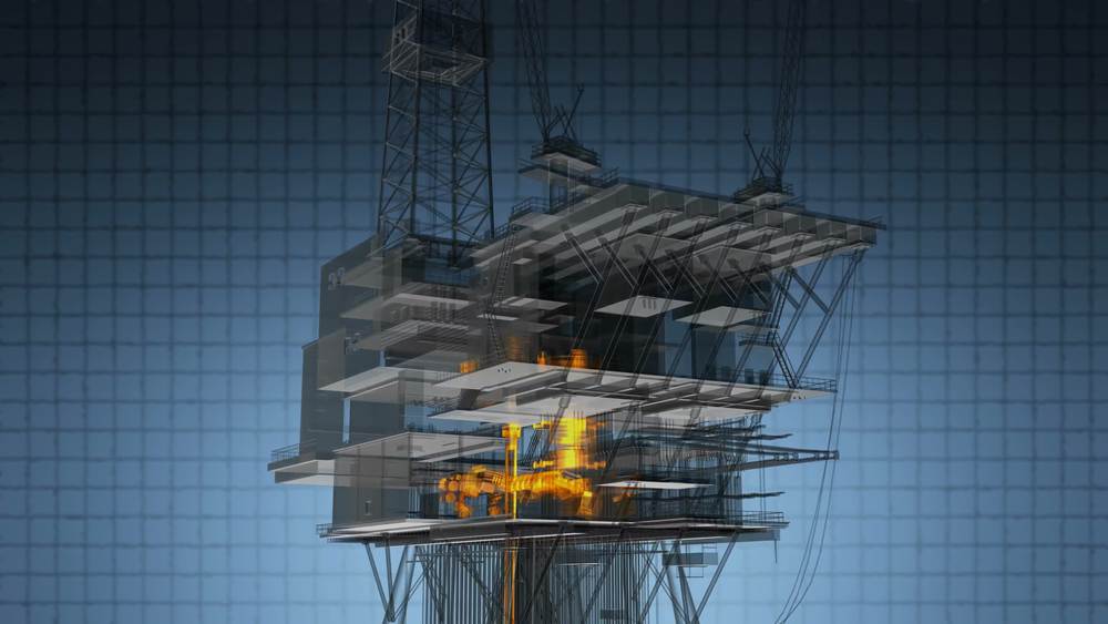 loop rotate oil and gas central processing platform transparent model. Loop Rotate Oil and Gas CentralPprocessing Platform