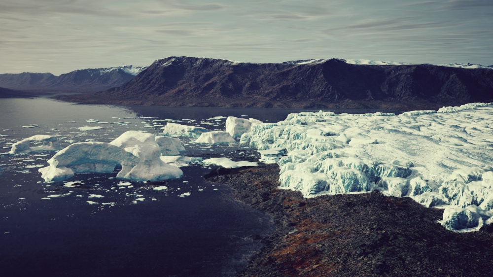 beautiful landscape on glacier in Iceland