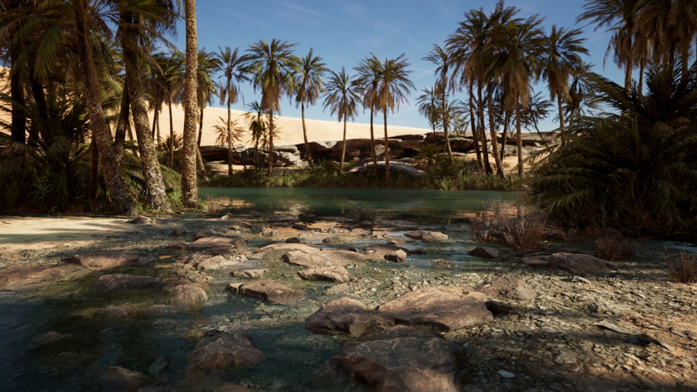Idyllic oasis in the Sahara Desert