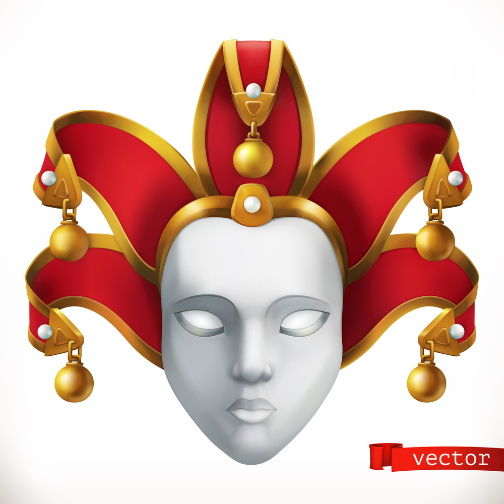 Carnival mask 3d vector icon