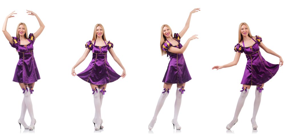 Beautiful dancer in purple dress