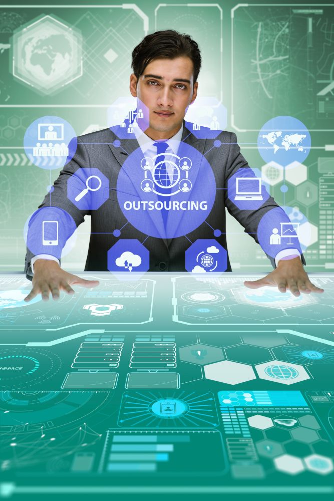 The concept of outsourcing in modern business. Concept of outsourcing in modern business