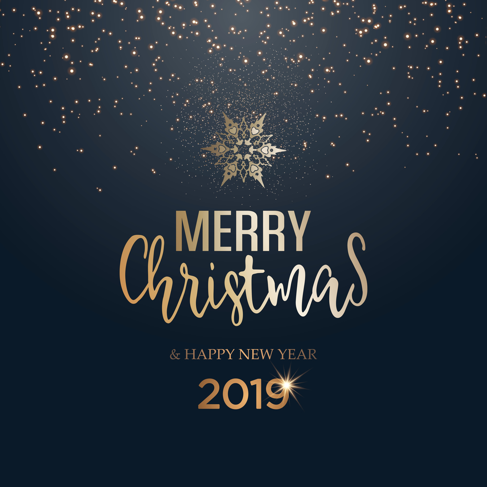 Abstract vector golden Christmas greeting card