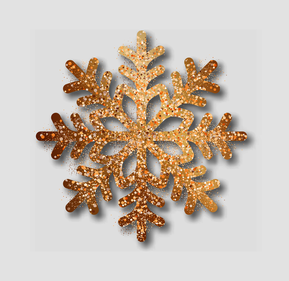Abstract vector golden snowflake