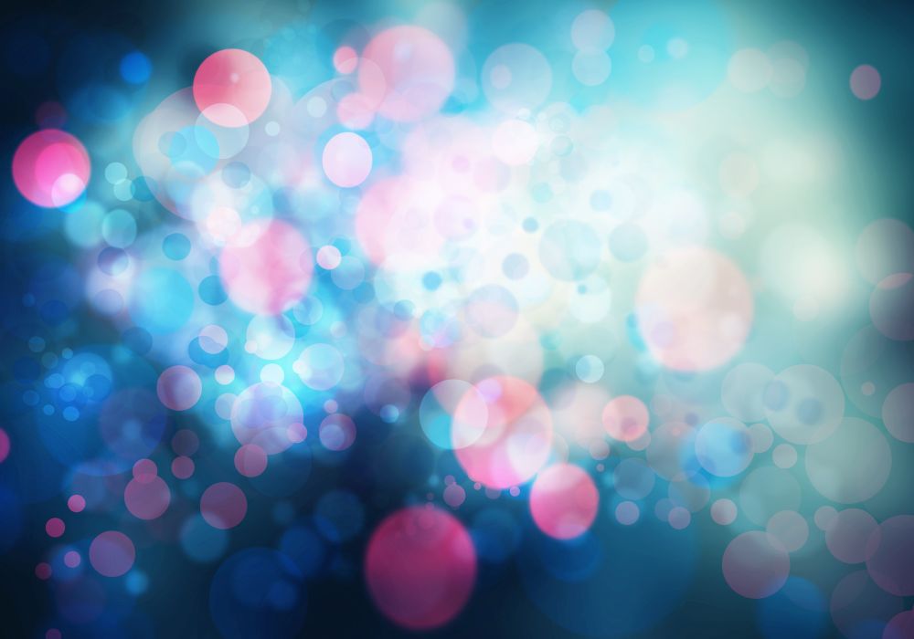 Color blurred background with dots and bokeh lights. Bokeh abstract background