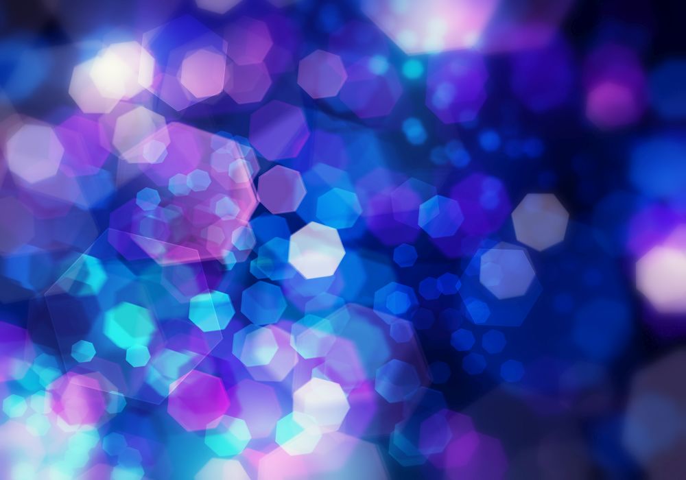 Color blurred background with dots and bokeh lights. Bokeh abstract background