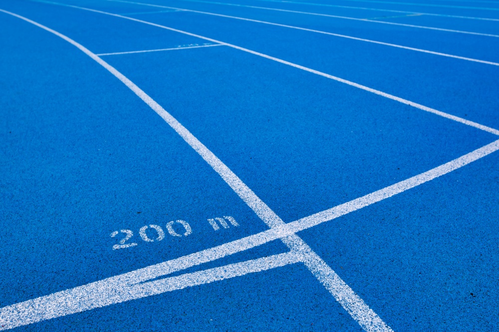 Photo of 200 meter blue running tracks