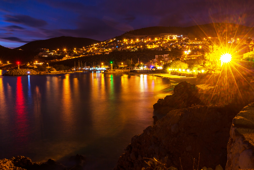 Turkey coast at night time