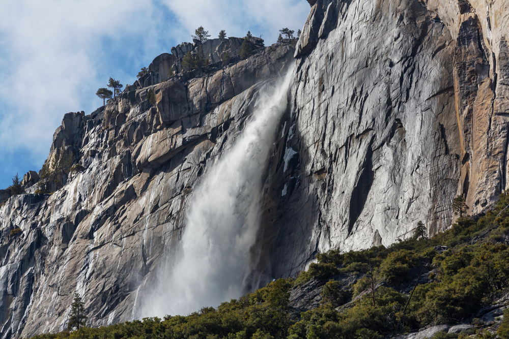 Yosemite falls in Yosemite national  Park, California. Early spring season.