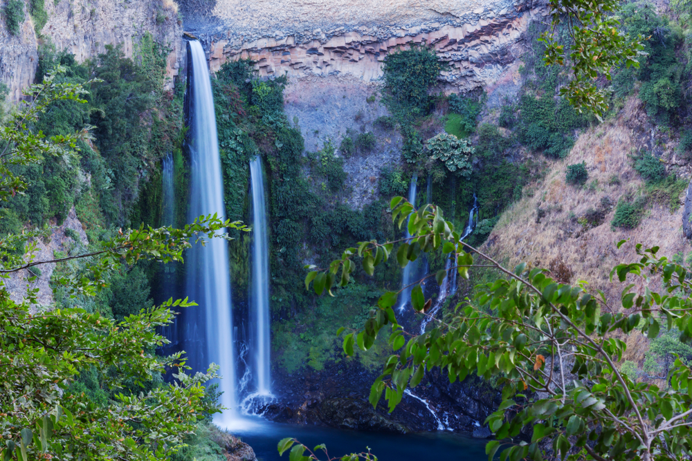 Beautiful waterfall in Chile, South America.