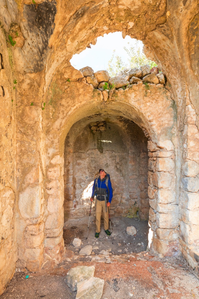 Hike among ruins on Carian trail, Turkey
