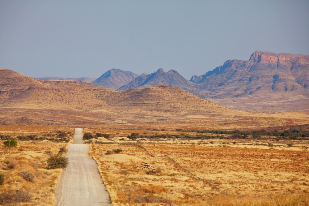 Gravel road in african savannah, Kenya