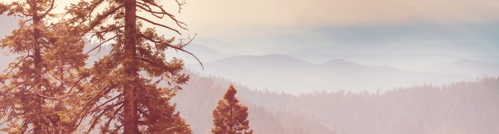 Mountain silhouette in the California, USA