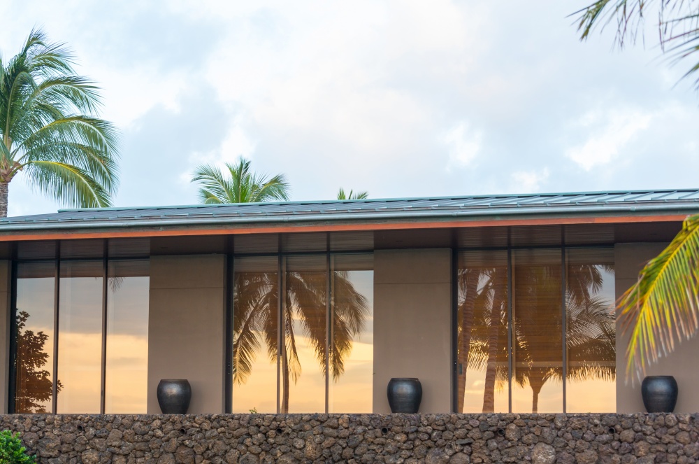 Luxury beach house on tropical island