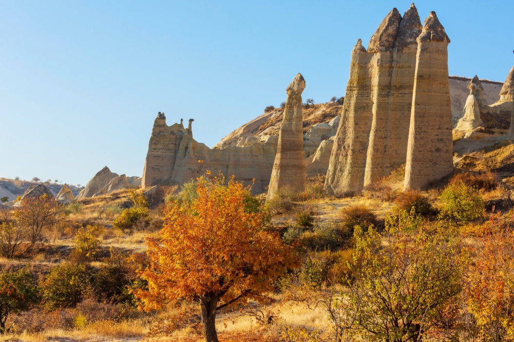 The famous Cappadocia in Turkey in the fall season