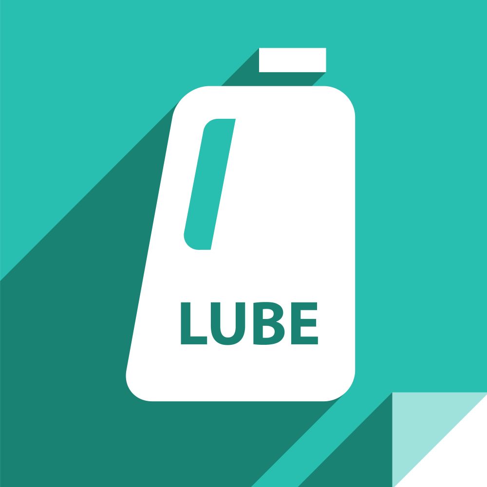 Lube, transport flat icon, sticker square shape, modern color. Transport flat sticker