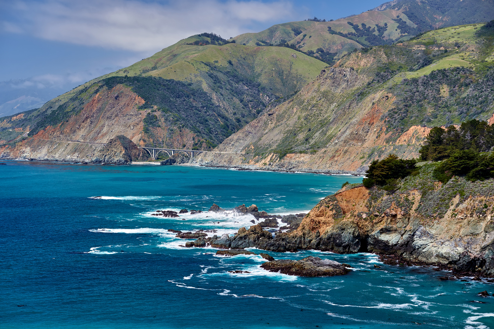 Pacific coast landscape in California, USA