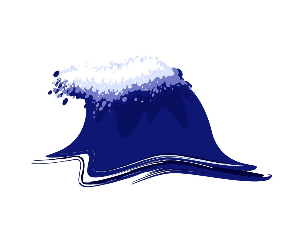 Sea wave. Vector image isolated from background. Eps 10