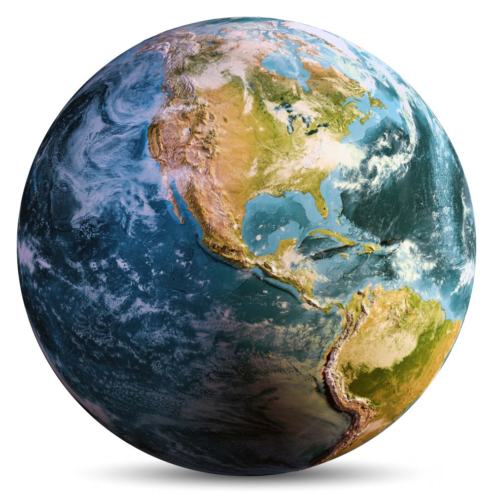 Planet Earth isolated. Elements of this image furnished by NASA. 3d rendering. Planet Earth isolated