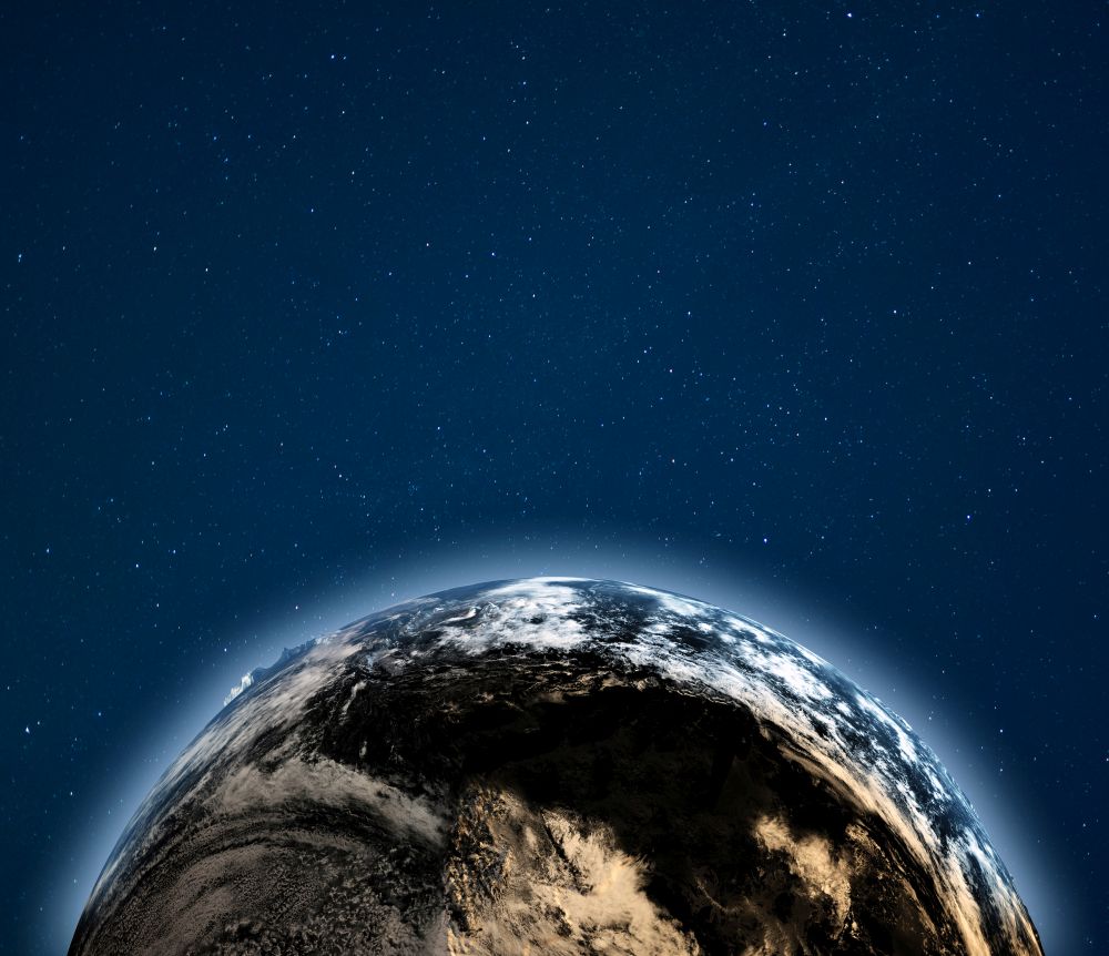World globe weather background. Elements of this image furnished by NASA. 3d rendering. World globe weather background