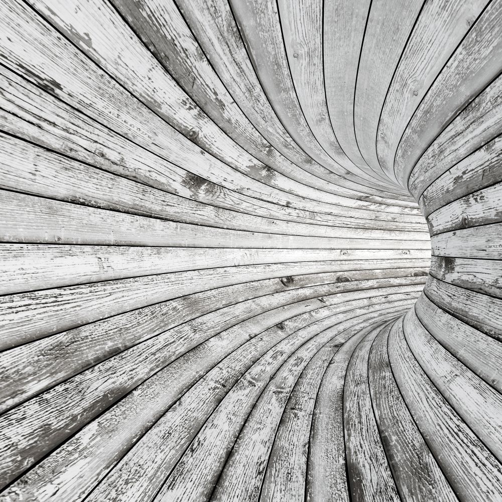 Wood textured tunnel. Mixed media. Wood textured tunnel