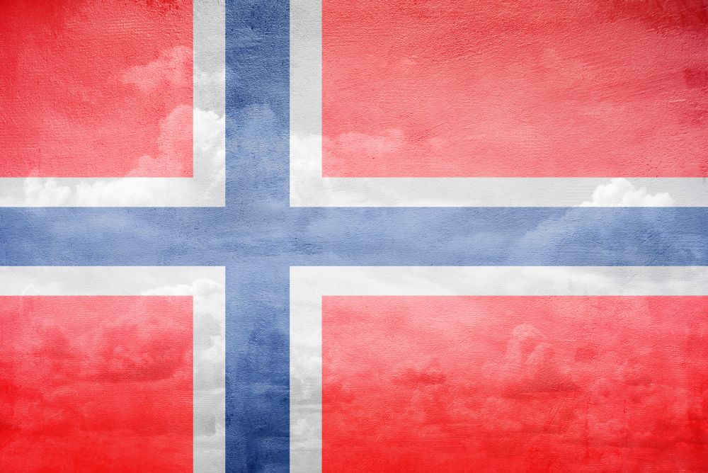 Norway flag vintage sky illustration. Norway flag illustration