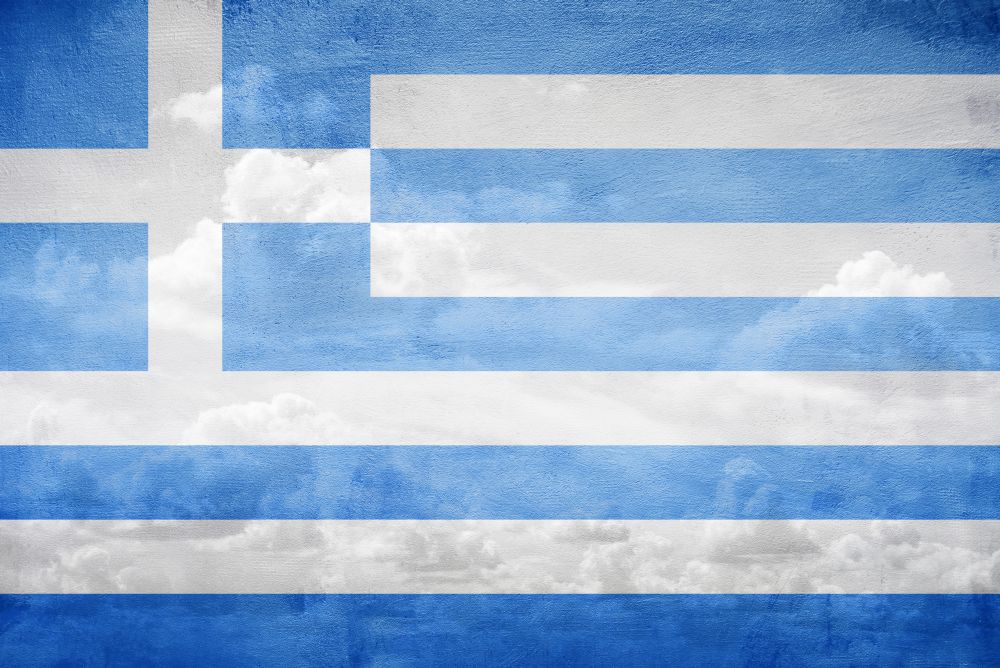 Greece flag vintage sky illustration. Greece flag illustration