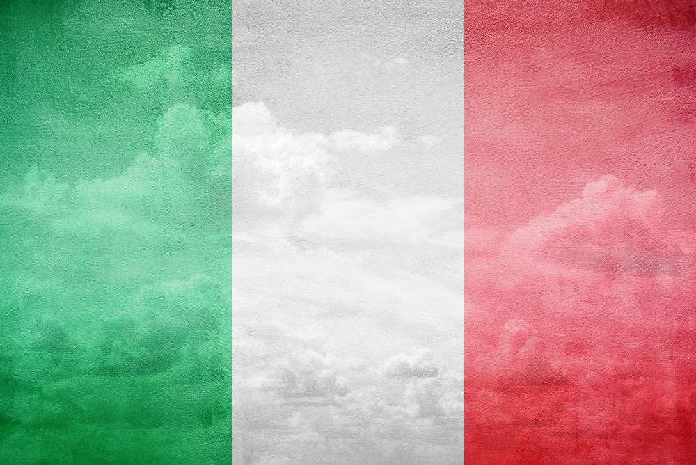 Italy flag vintage sky illustration. Italy flag illustration