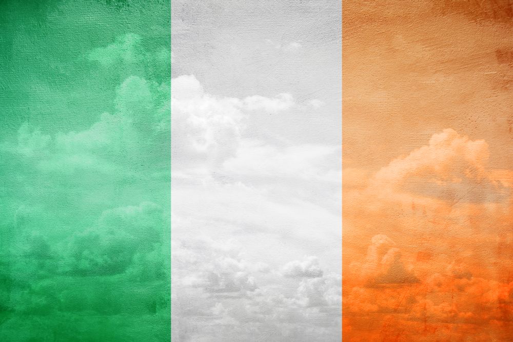 Ireland flag vintage sky illustration. Ireland flag illustration