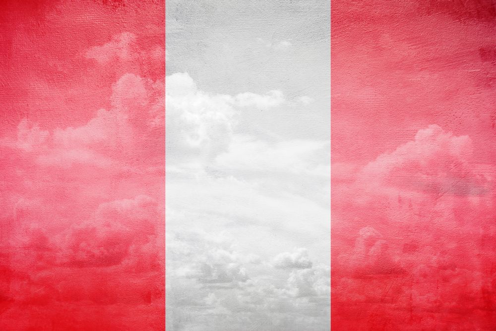 Peru flag vintage sky illustration. Peru flag illustration