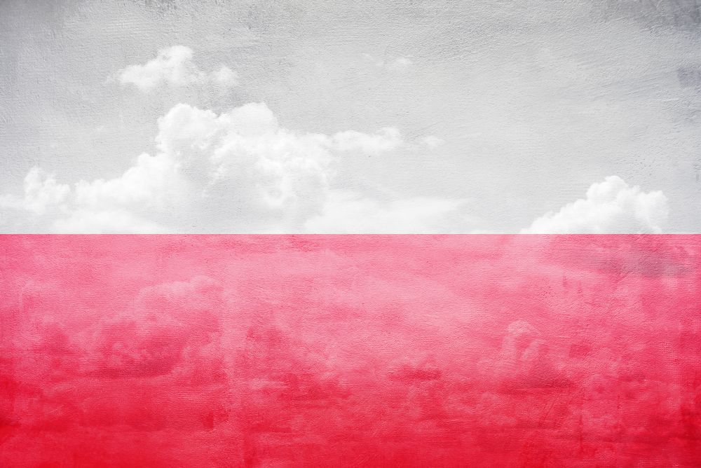 Poland flag vintage sky illustration. Poland flag illustration