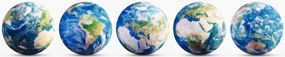 Planet Earth continent map set. Elements of this image furnished by NASA. 3d rendering. Planet Earth continent map set