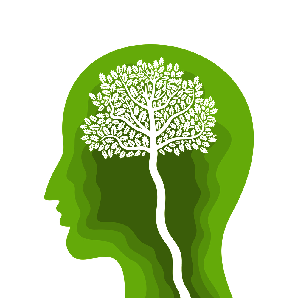 The tree in the head. Vector illustration